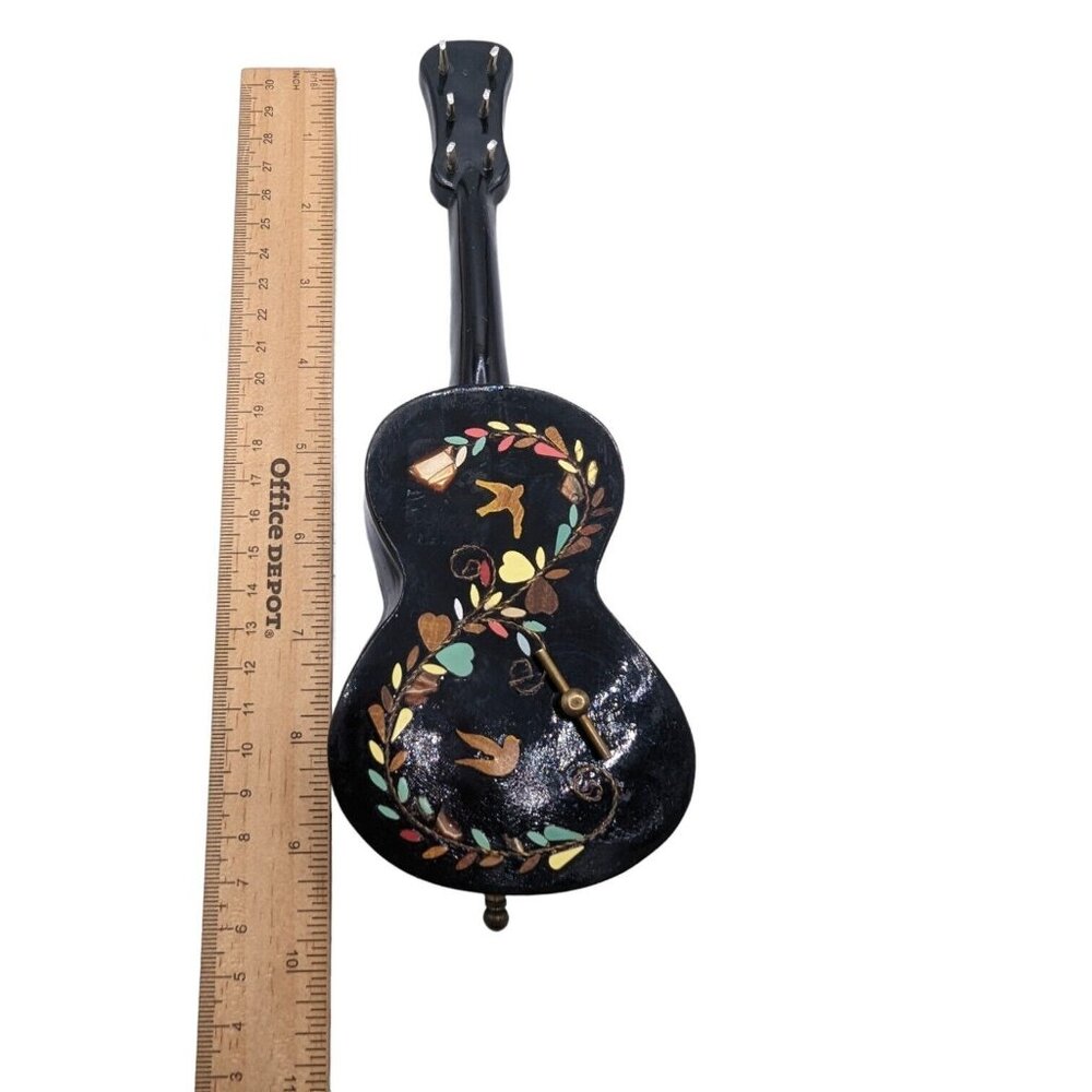 Vintage Miniature Wooden Painted Napoli Guitar Music Box Italy Made Santa Maria - Picture 8 of 14